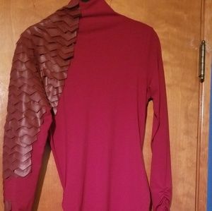 Red Dress Faux Leather Snake on neck/arm